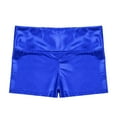 thumbnail image 4 of TSSOE Big Girls' Metallic High Waist Ballet Jazz Dance Booty Shorts Gymnastics Sports Tumbling Workout Legging Royal Blue 16, 4 of 5