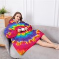 thumbnail image 5 of Oversized Wearable Blanket Hoodie,Rainbow Tie Dye Mandala Pattern Sherpa Blanket Hoodie with Super Pockets,Super Warm Fuzzy Pullover for Women & Men, 5 of 6