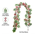 thumbnail image 3 of FastXmas Christmas Faux Vines 5.74 Feet Red Berries and Green Leaves Christmas Rattan Decoration Durable Christmas Garland Ornament Xmas Hanging Willow Leaf Ivy Decor for Wedding Party Wall Home, 3 of 6