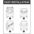 thumbnail image 7 of Stretch Armchair Slipcover Anti-Slip Furniture Protector Velvet 1-Piece Banquet Armchair Slipcover for Living Room, Friendly for Pets, Mid Century Modern Style (Black), 7 of 7