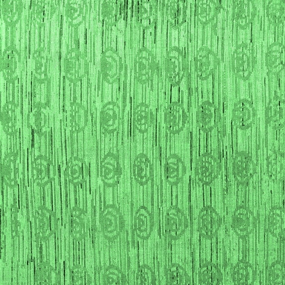 Ahgly Company Indoor Square Abstract Emerald Green Modern Area Rugs, 8' Square
