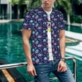 thumbnail image 6 of KLL Flower Blue Skull for Men's Baseball Shirts,Short Sleeve Casual Shirts Button Down Shirt for Men Beach Summer Wedding Shirt-XX-Large, 6 of 7
