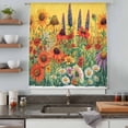 thumbnail image 5 of Vintage Sunflowers Botanical Sheer Curtains 54 Inches Long, Colorful Floral Daisy Light Filering Curtains, Breathable Simi Curtain Privacy Drapes for Kitchen Bathroom Small Window Treatment, 5 of 9