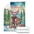 thumbnail image 2 of Merry Christmas Santa Reindeer Antlers Pitbull Sleigh Xmas Winter Holiday Cozy Fleece Blanket Terrier Dog Lover Warm Soft Throw Blanket - 00023, 2 of 5