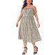 thumbnail image 1 of Vestidos casuales florales de tirantes ajustables para mujeres de tallas grandes Agnes Orinda 4X beige, 1 of 6