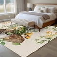 thumbnail image 5 of Rectangle Area Rug 5x8ft,Pastoral Coffee Frog Mushroom Washable Carpet Non-Slip Runner Accent Rugs Indoor Floor Mat for Bedroom Living Room Decor,Retro Bread on Linen, 5 of 9