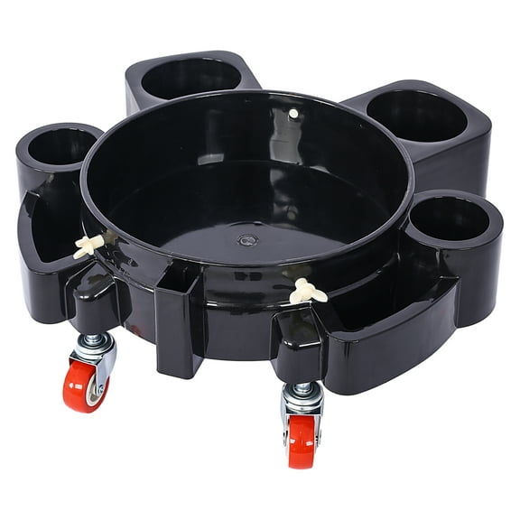 5 Gallon Bucket Dolly - Rolling Bucket Cart with Swivel Casters - Car Wash Detailing - Heavy Duty 250lb Capacity - Professional & Home Use