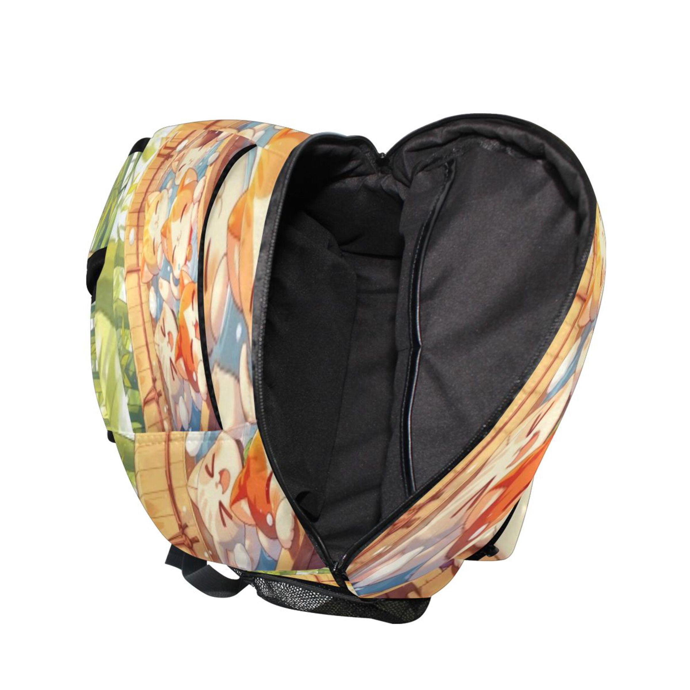DIXRUYEE Backpack Schoolbag Onsen Cats Bubbles Pattern 15L/18L 2-SIZE