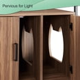thumbnail image 2 of Wooden Cat Litter Box Enclosure with Metal Frame, Nightstand Pet House Cabinet Crate, Hidden Bathroom Box with Divider for Living Room, Bedroom - Rustic Brown, 2 of 10