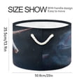 thumbnail image 2 of Round Toy Storage Basket Foldable Storage Basket for Home Decor Laundry Basket20" x 14" A Unicorn in Space, 2 of 6