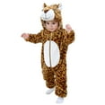 thumbnail image 2 of BLTIBY Infant Baby Boys Girls Animal Junmpsuits Fleece Flannel Winter Hooded Rompers Scarf Sets Toddler Pajamas Warm Comfortable Clothes Brown 2-3 Years, 2 of 8