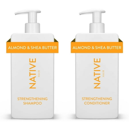 Native Strengthening Shampoo & Conditioner Set, Almond & Shea Butter, Sulfate & Paraben Free, 16.5 oz