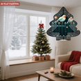 thumbnail image 4 of Stylized Metal Hanging Christmas Tree Wind Spinner - Decorative Garden Ornament with Snowflakes & Glowing Orbs for Winter Charm, 4 of 7