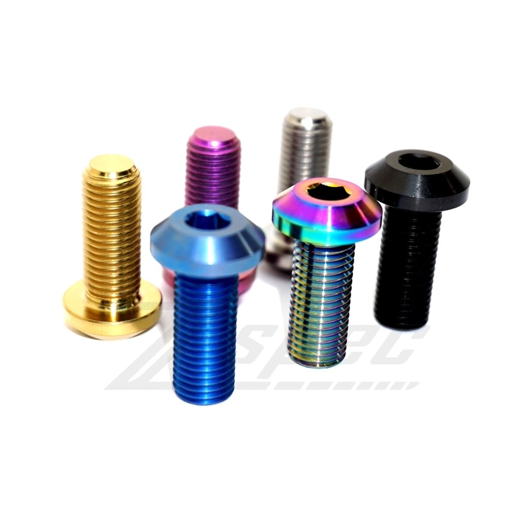 Titanium M101.25 Metric DressUp Fasteners / Bolts, Angled Head