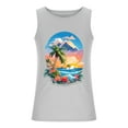 thumbnail image 3 of Zylanna Men's Hawaii Tank Tops Pullover, Sleeveless Cool Vest Crew Neck Beach Vacation Casual T-Shirts for Men Gray Size 3XL, 3 of 4