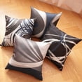 thumbnail image 5 of Set of 4 Throw Pillow Covers Modern Abstract Navy Blue Stripes Gray Black White Acrylic Bold Grey Decorative Pillow Cases Home Decor Square 20x20 Inches Pillowcases, 5 of 6