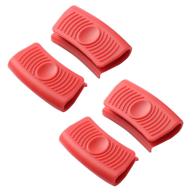 pares de fundas para mangos de olla de hierro con alta resistencia al calor, cubierta de mango de silicona antideslizante para la mayoría de sartenes fundidas, lavable y reutilizable