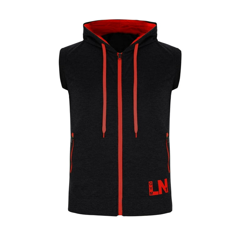 ZZwxWA Men's Sleeveless Slim Fit Hoodie Vest Zipper Drawstring