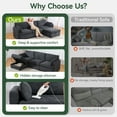 thumbnail image 3 of 109'' Modular Sectional Sofa with Storage Ottoman, L Shaped Cloud Couch with Leg, Deep Seat Comfy Cloud Sofa, 4 Seat Convertible Sectional Couches for Living Room (Gray, Low Legs 1.97"), 3 of 9