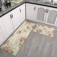 thumbnail image 2 of Pioneer Flower Floral Print Pattern Kitchen Rugs Sets Of 2,Anti Fatigue Kitchen Mat Rugs Non Slip Washable,Decorative Kitchen Floor Mats for Kitchen,Sink,Laundry,17"x30"+17"x47", 2 of 7