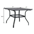 thumbnail image 2 of Kozyard Outdoor Patio Dining Wrought Iron Laminate Wood Square Table, 37" x 37" (Brown), 2 of 6