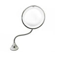 thumbnail image 1 of LED Lighted 10X Magnifying Makeup Mirror with 360-Degree Rotating Adjustable Neck, Powerful Suction Cup Base for Easy Installation, ABS & Glass Construction, Silver Finish, Battery-Powered (3 AAA Not, 1 of 7