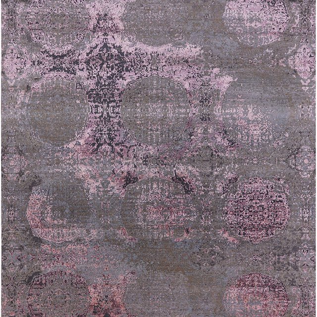 Ahgly Tapis d'Intérieur Carré Moderne Mi-Siècle Violet Oriental, 7 Pieds Carré