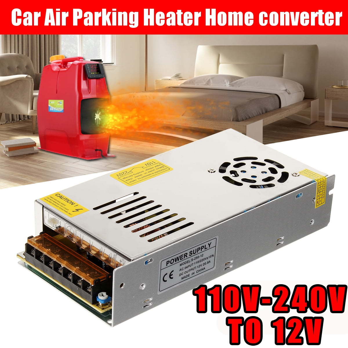 250W Switch Power Supply Converter For Air Diesels Heater 110V to 12V