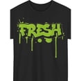 thumbnail image 4 of 【New Arrival】FRESH Graffiti Style T-Shirt - Green Paint Drip Streetwear Graphic Tee, White Cotton Casual Top for Urban Style, 4 of 7
