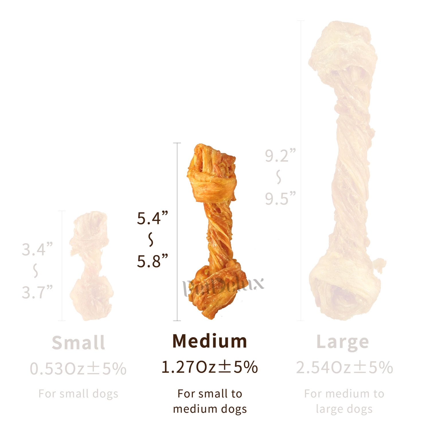 iPaw Turkey Tendon for Dogs, Hypoallergenic, All Natural Human Grade Puppy Chew, Dog Treats for Signature Series, Rawhide Alternative, 5 Units/Bag bone (Medium)