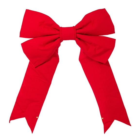 Vickerman 60" x 75" Red Canvas 4 Loop Outdoor Christmas Bow with UV Treated Material and Wire to Hang.