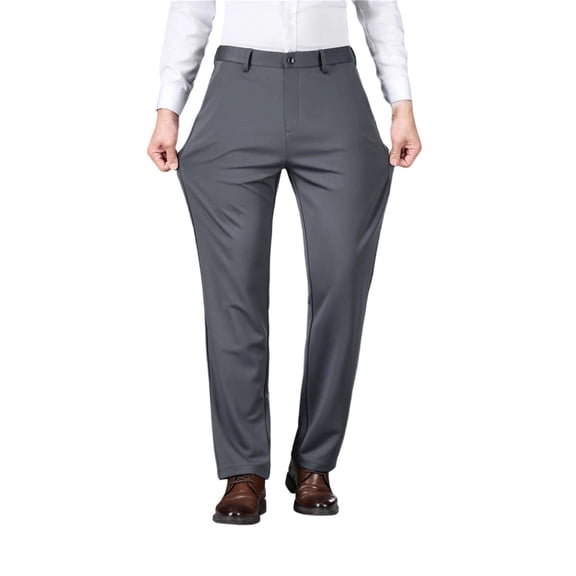 Zylarhe Men's Pants, Lightweight Stretch Stretchable Summer Dress Pants Casual Trousers With Breathable Comfort And Modern Fit E Motion Pants for Men Light Gray 33