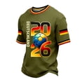 thumbnail image 2 of Soccer Cup 2026 Jersey for Men, Crew Neck Short Sleeve Deutschland Graphic Tee with Ball & Number Print - Quick Dry Mesh Athletic Top for Match Day & Training Army Green L, 2 of 4