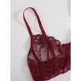 thumbnail image 3 of Burgundy Red Lingerie Set Mesh, 3 of 4