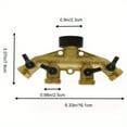 4 Way Heavy Duty Garden Hose Splitters, Solid Brass 4Way Water Hose Splitter Outdoor Faucet