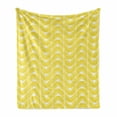 thumbnail image 1 of Yellow and White Soft Flannel Fleece Throw Blanket, Sun Inspired Abstract Pattern Curves Waves Vertical Classical Retro, Cozy Plush for Indoor and Outdoor Use, 60" x 80", Yellow White, by Ambesonne, 1 of 6