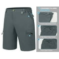 thumbnail image 4 of Mapamyumco Men's Hiking Cargo Shorts Quick Dry Outdoor Stretch Lightweight Shorts with Multi Pocket for Fishing Travel Casual UPF 50 Iron Gate XL, 4 of 7