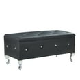 thumbnail image 3 of JERFIT Modern Faux Leather Storage Ottoman Bench with Crystal Buttons for Bedroom, Living Room, Entryway, Black, 3 of 8