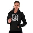 thumbnail image 3 of Caught Between Rock Me Hard Place Unisex Plus Fleece Graphic Hoodie Brisco Brands 2X, 3 of 5