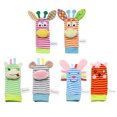 thumbnail image 1 of Zewfffr Cartoon Baby Socks Rattle Toys Cloth Wrist Strap Rattles Soft Handbells, 1 of 9