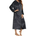 thumbnail image 4 of Clearance! Cqxid525 Terry Cloth Robes for Women Women's Flannel Robe Zipper Front Robes Full Length Bathrobe Flannel Robes Winter Warm Housecoat Nightgown Sleepwear Pajamas Soft Ladies Sleepwear 1PC, 4 of 7