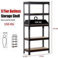thumbnail image 3 of Yaheetech Black Adjustable 5-Shelf Shelving Unit Storage Rack Utility Rack Garage Shelves Display Rack Steel Boltless Rivet Rack,59.1 inch Height 1-Pack, 3 of 8