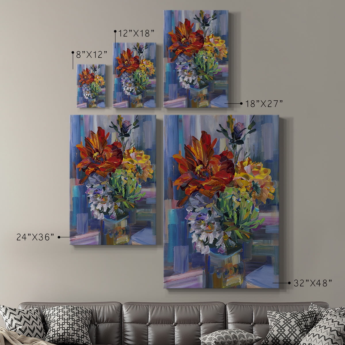 Modern Bouquet Premium Gallery Wrapped Canvas - Ready to Hang