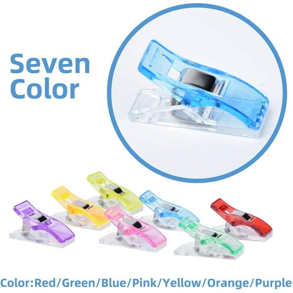 Premium Plastic Clips, 100 Pcs with Box, Sewing Notions for Sewing Quilting Supplies Crafting Tools, Assorted Colors for Craft