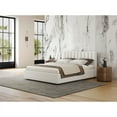 Omax Decor Jaxon Upholstered Platform Queen Bed in White Boucle Fabric