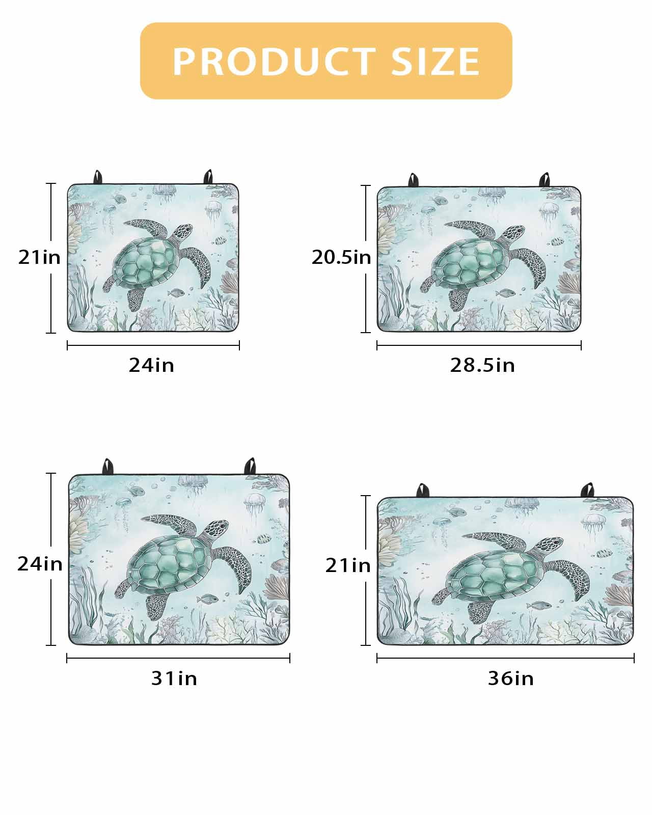 nqOlkjepod Large Induction Cooktop Protector Mat 28.5"x20.5", Coastal Sea Turtle Stove Top Covers for Electric Stove, Nautical Marine Jellyfish Coral Stove Burner Cover Mats, Glass Top Stove Cover