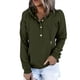 thumbnail image 2 of ICHUANYI Clearance Womens Casual Hoodies Fall Solid Long Sleeve Sweatshirt Drawstring Pullover Tops Blouse With Pocket(Army Green, M) ICHUANYI WER2023081512974, 2 of 6