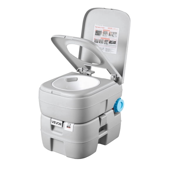 VEVOR Portable Camping Toilet, 7.9 Gallon Detachable Waste Tank, 200 Flushes, Camping Toilet for Adults,with Level Indicator, Suitable for RV Travel