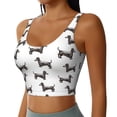thumbnail image 2 of Balery Dachshund Dog Puppy Sujetadores deportivos con espalda cruzada para mujer, acolchados, sin costuras, de alto impacto, ideales para yoga, gimnasio, entrenamiento y fitness.-X-Large, 2 of 8