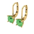 thumbnail image 2 of Clara Pucci 1.5 ct Brilliant Round Cut Drop Dangle VVS1 Genuine Conflict free Green Zircon Solid 18K Yellow Gold Designer Everyday Earrings Lever Back, 2 of 5